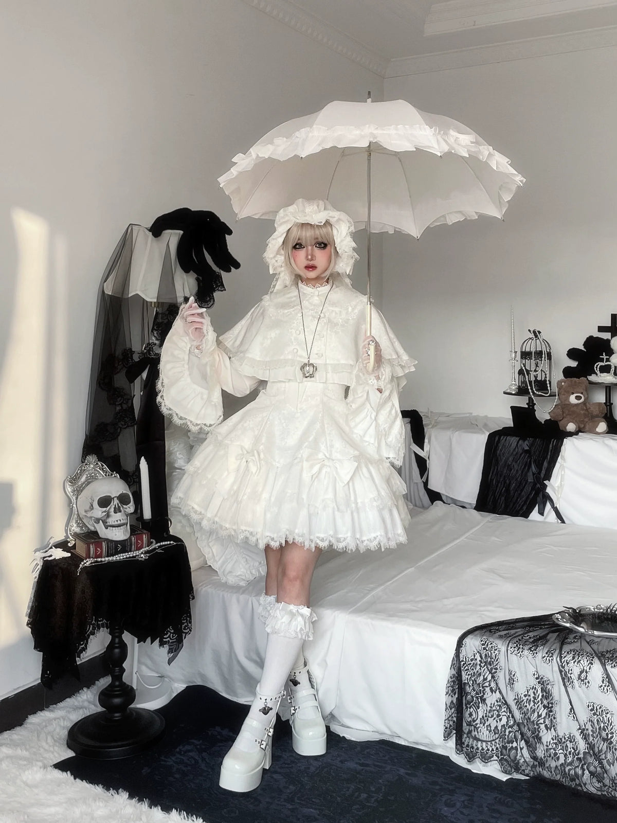 Frozen in time - Bunny Fantasy - Gothic Lolita JSK Dress Princess Sleeve Shirt