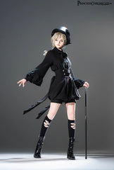 Princess Chronicles - Doll - Black Ouji Lolita Shirt with Removable Large Bow Tie