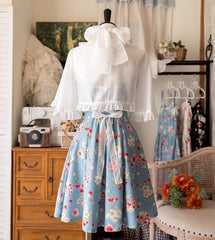 Forest Wardrobe - Summer Berry Picture Book - Elegant Classic Lolita Dress Halter Neckline Floral Print Dress