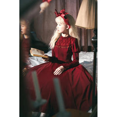 KINOKOKO - Aslan Blessings - Classic Lolita OP Seven-panel Slim Fit Dress with Cape