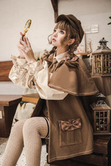 Piggy Bun - Detective Goose - Autumn Winter Lolita Cape Retro Cute Woolen Lolita Coat