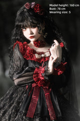 Uncle's Workshop - Night of Berea - Gothic Lolita OP Black and Red Lolita Dress