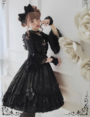 Sakuya Lolita - Whisper Of Stars - Constellation Foil Printing Elegant Lolita High Waist JSK Dress