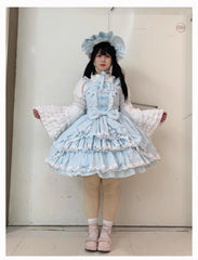 Chubby Cat Diary - Gryza - Plus Size Princess Lolita JSK, Cotton Tiered Ruffles