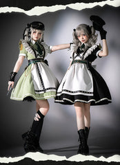 Forest Fluorescent Carps - Girl's Weapon - Military-Inspired Maid Lolita OP Suit
