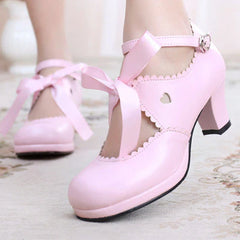 Sosic - Qing Mengnuo - Elegant Lolita Satin High Heel Handmade Shoes