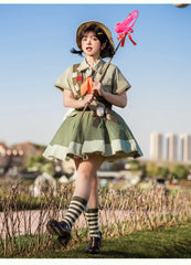 Piggy Bun - Bunny Trip - Ouji Lolita Green Cute Suits