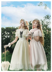 With PUJI - Morning Mist Estate - Twins Classic Lolita OP Dress, Edward Collar
