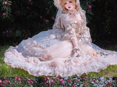 Cat Fairy - Rose Banquet - Wedding Lolita OP Dress Chiffon Princess Tea Party Dress