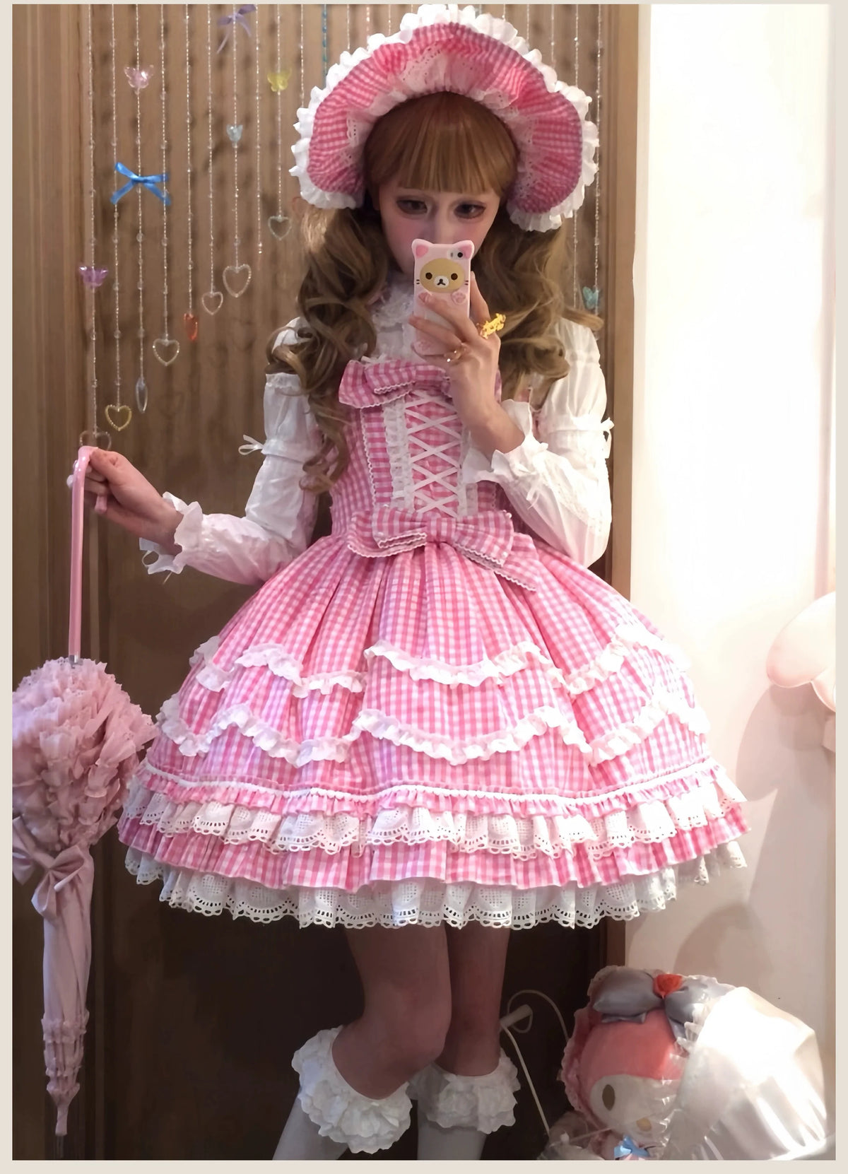 TaTaTa Lolita - Plaid Baileys - Old School Lolita Pink Plaid JSK