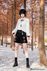 Princess Chronicles - Fortune and Treasure - Chinese Style Ouji Lolita Shorts Set with Cash Coins Details