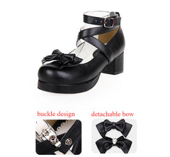 Angelic imprint - Sweet Lolita Shoes Round Toe Middle Heel
