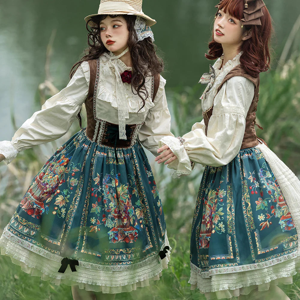 Miss Point - Praise of Abundance - Bavarian Velvet Lolita Jumper Dress