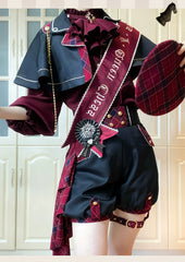 Forest Fluorescent Carps - Queen's Chess - Ouji Lolita Prince Outfit Lolita Cape Shirt Shorts Set