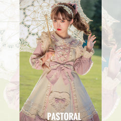 Niu Niu - Little Gardener - Plus Size Lolita OP Dress Pink Winter Long Sleeve