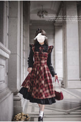 HuTaoMuJK - Madeleine - Classic Lolita JSK Suit Black Lolita Blouse and Coat