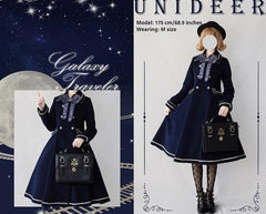 Unideer - Galaxy Traveler - Classic School Lolita Overcoat with Detachable Cape and Bow