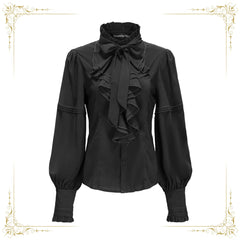 Immortal Thorn - Endless Promises - Vintage Ouji Lolita Shirt with Ruffle and Jabot Collar