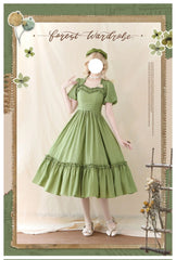 Forest Wardrobe - Forest Pastoral - Elegant Lolita Square Neck Long OP