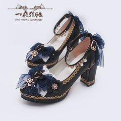 One Night - Bright PU Wedding Lolita Thick High Heels