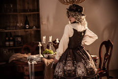 Miss Point - Demon Hunting Notes - Gothic Lolita Cross Print Short Skirt