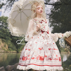 Bodhi Lolita - Strawberry Fruit Tea SP - Apricot Sweet Lolita Jumper Dress
