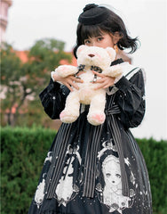 Niu Niu - Plus Size Lolita OP Dress Black Long Sleeve