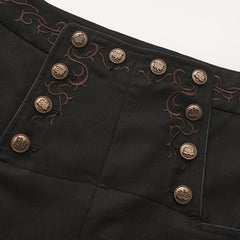 Immortal Thorn - Eternal Treasure Voyage - Ouji Lolita Pants with Waist Embroidery and Buttons