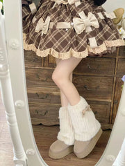 Pure Tea For Dream - Winter Love Song - Winter Lolita Mid-Calf Boots Plush Snow Boots Thick Sole