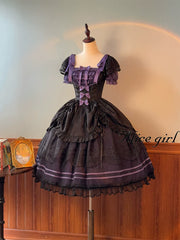 Alice Girl - Yesterday Morning Mist - Classic Lolita OP Bust-supporting Tiered Ruffles Lolita Dress
