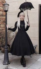 With PUJI - 13th Night - Gothic Lolita OP Dress with Built-in Cape