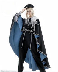 CHUNLV LOLITA - Dark Night Contract - Blue Military Lolita Pants Long Cape Couple Suit