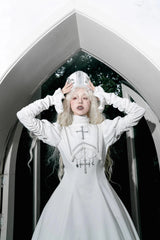 LeMiroir - Moonlit Prayer - Mutton Sleeve Nun Lolita OP Dress, Gathered Sleeve