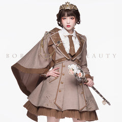 Youpairui - Sheffield - British-style Khaki Ouji Lolita Set