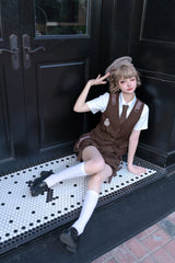 Letters from Unknown Star - Ouji Lolita Brown Short Set