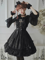 Sakuya Lolita - Whisper Of Stars - Constellation Foil Printing Elegant Lolita High Waist JSK Dress