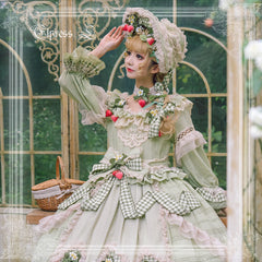 Elpress L - Peach Fragrance - Country Lolita Multicolors Strawberry Lolita OP Dress