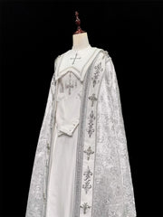 LeMiroir - Moonlit Prayer - Long Nun Lolita Bishop Cape, Cross Details