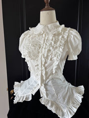 FlowerFairyDaily - Tiana's Wardrobe - Doll-like Lolita Shirt With Ruffles/Adjustable Back Strap
