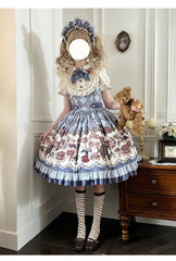 Spireme Cat - Hazelnut Bear - Kawaii Lolita Dress, Bear & Dessert Print