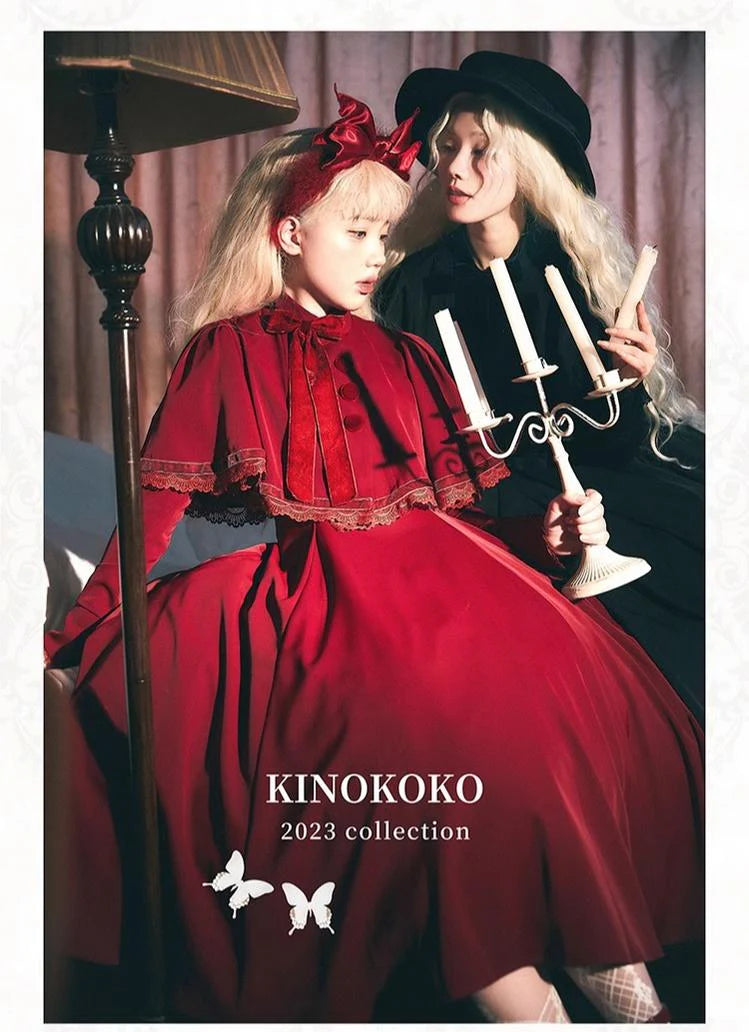 KINOKOKO - Aslan Blessings - Classic Lolita OP Seven-panel Slim Fit Dress with Cape