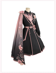 Chunlv Lolita - Dark Pink Military Lolita OP Dress Lolita Cloak