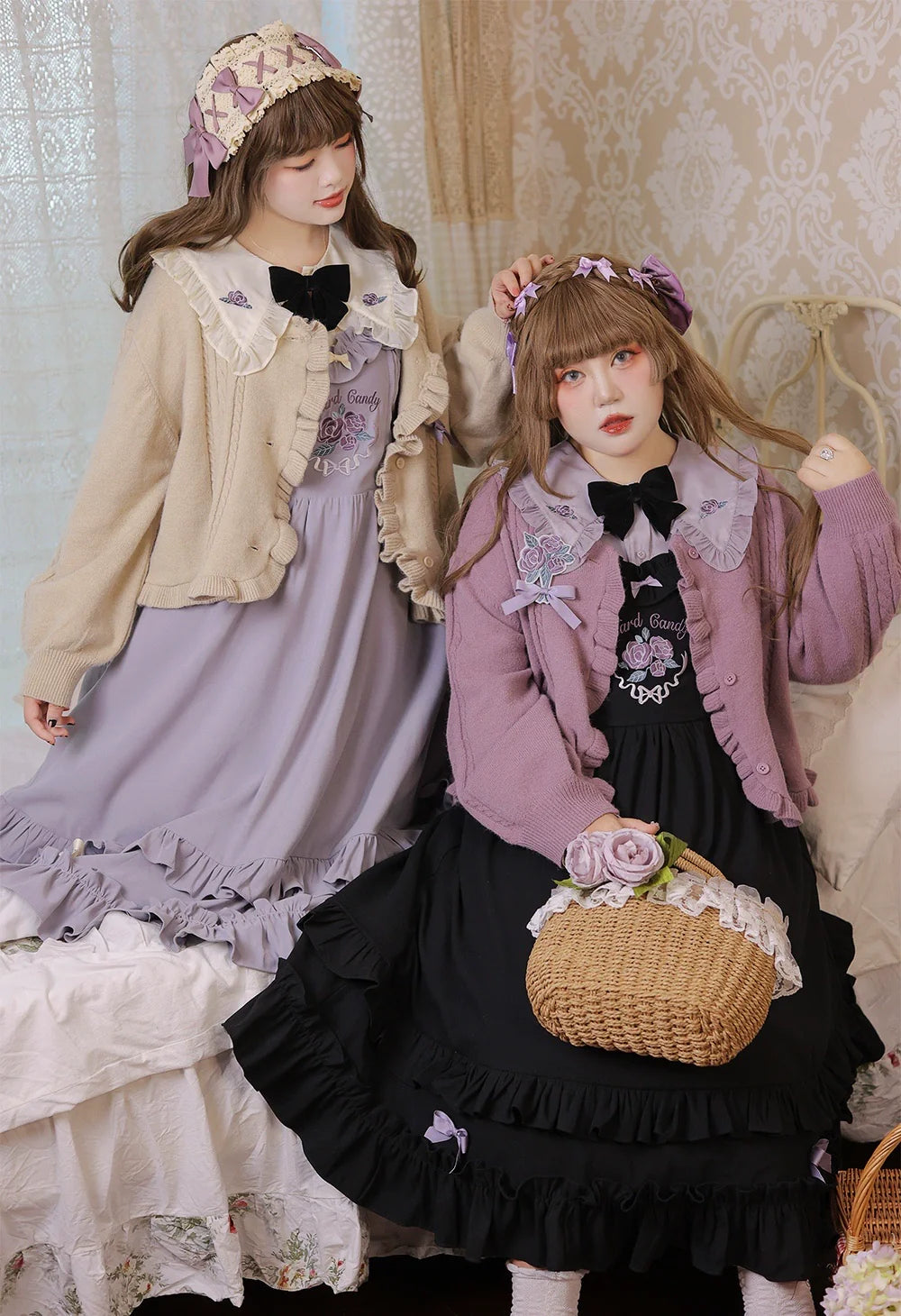 Yingtang - French Rose - Plus Size Lolita Dress Winter Lolita Sweater Set