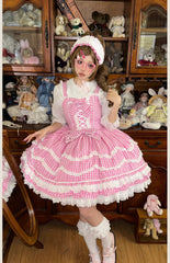 TaTaTa Lolita - Plaid Baileys - Old School Lolita Pink Plaid JSK