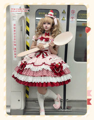 Sakurahime - Berry Sweetheart - Sweet Lolita OP Suit Old School Lolita Dress and Top Hat