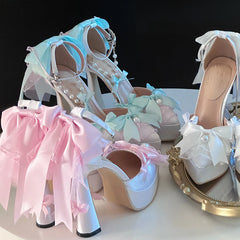 Sky Rabbit - Butterfly Dream - Wedding Sweet Lolita Platform Shoes with High Heels
