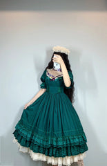 Sweet Wood - Nyx's Kiss - Plus Size Classic Lolita Short-sleeved OP Dress