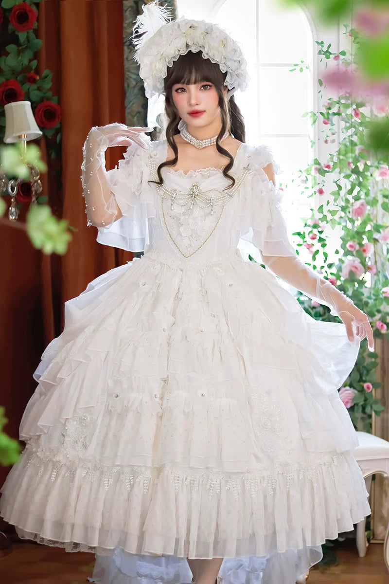 One Night - Dolores - Wedding White Lolita Dress Princess Bridal OP