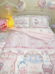 Drunke - Bears Afternoon Tea - Cute Lolita Bedding Set Bear Print Lolita Four-piece Suit