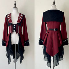 Silent Mars - Raven Crown - Gothic Lolita Suit Shirt Military Coat Skirt and Pants